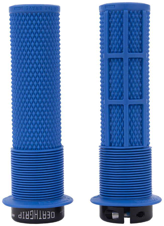 DMR DeathGrip Flanged Grips - Thin, Lock-On, Royal Blue