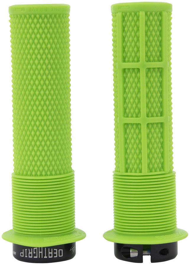 DMR DeathGrip Flanged Grips - Thin, Lock-On, Sick Green