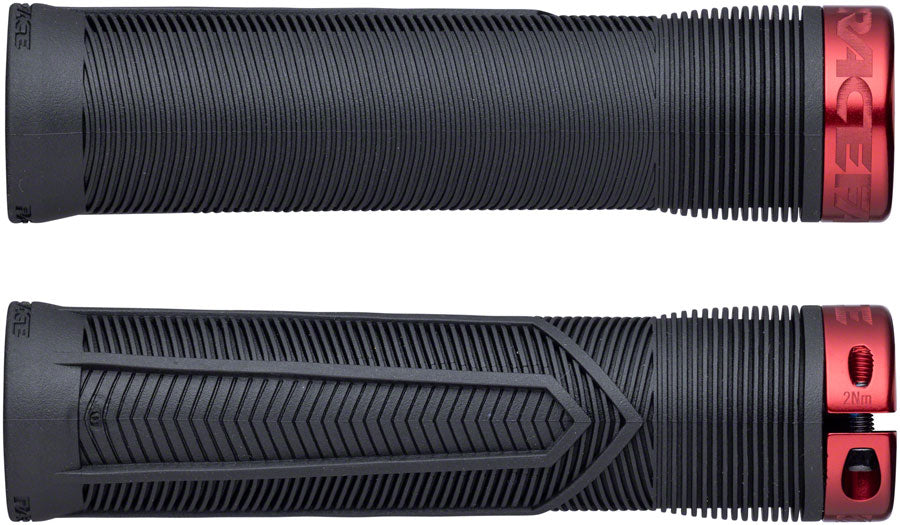 RACE FACE ハンドルステムグリップセット　780mm RaceFace Chester Grips - Lock-On, Black/Red, 34mm Grip