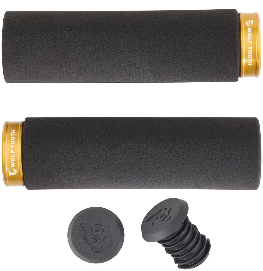 Wolf Tooth Fat Paw Lock-on Grips - Black/Gold MPN: FPLCK-BLK-GLD UPC: 812719020480 Grip Fat Paw Lock-on Grips