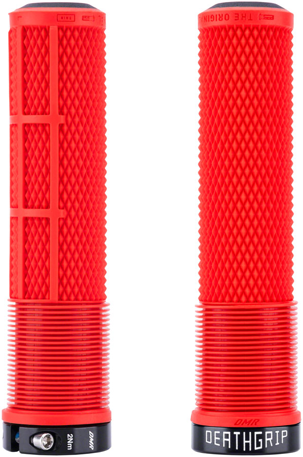 DMR DeathGrip 2 Flangeless Grips - Thin, Lock-On, Red Grip Color