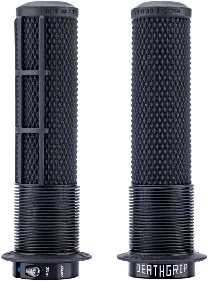 DMR DeathGrip 2 Flanged Grips - Thick, Lock-On, Black