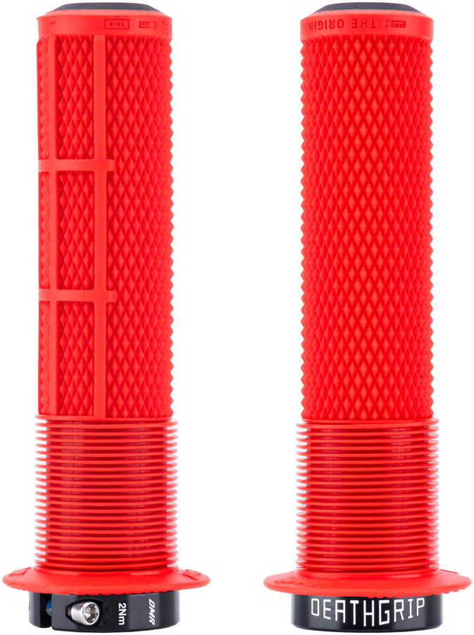 DMR DeathGrip 2 Flanged Grips - Thin, Lock-On, Red