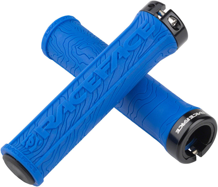 RaceFace Half Nelson Grips - Blue, Lock-On MPN: AC990058 UPC: 821973195056 Grip Half Nelson