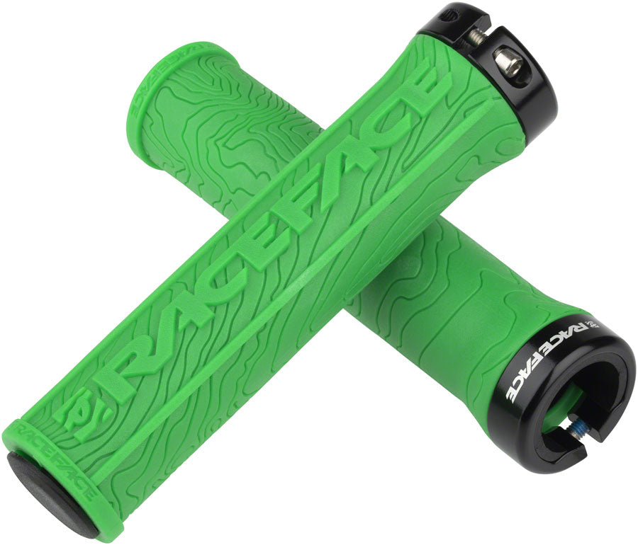 RaceFace Half Nelson Grips - Green, Lock-On Grip 821973195063