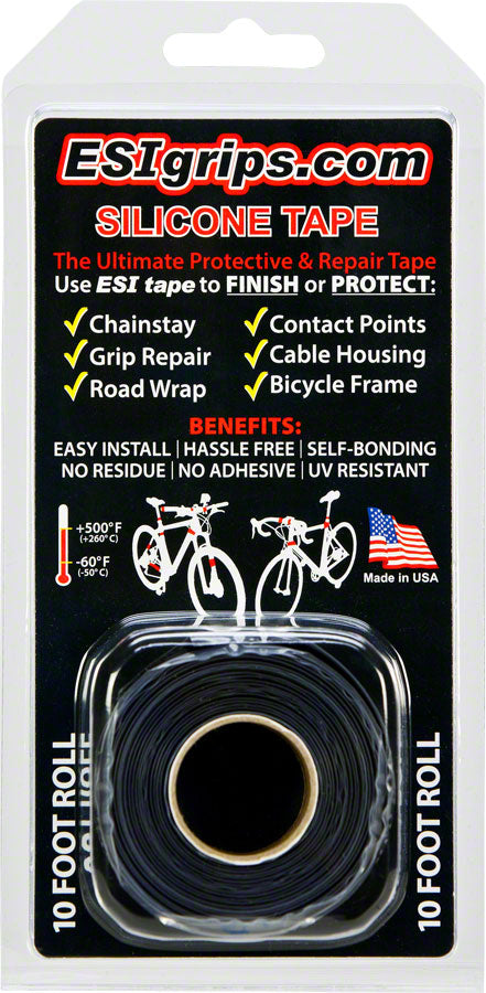 ESI Silicone Tape: 10' Roll, Black MPN: TR10B UPC: 181517000650 Finishing Tape Silicone Bar Tape