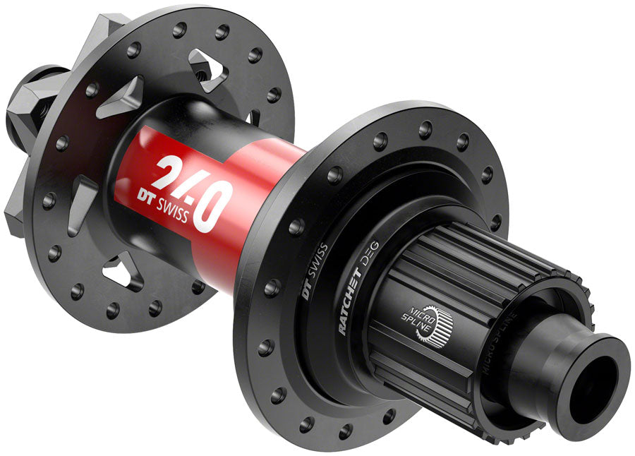 DT Swiss 240 DEG Rear Hub - 12 x 148mm, 6-Bolt, Micro Spline, Black/Red, 28H, 90pt MPN: H240TDD2R28SA0048S UPC: 7613052396422 Rear Hub 240 DEG Rear Hubs