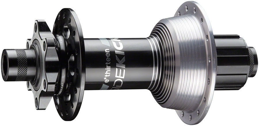 e*thirteen Sidekick Rear Hub - 12 x 157mm, 6-Bolt, Shimano Mini HG, Black/Sterling Silver, 32H - Rear Hub - Sidekick Rear Hub