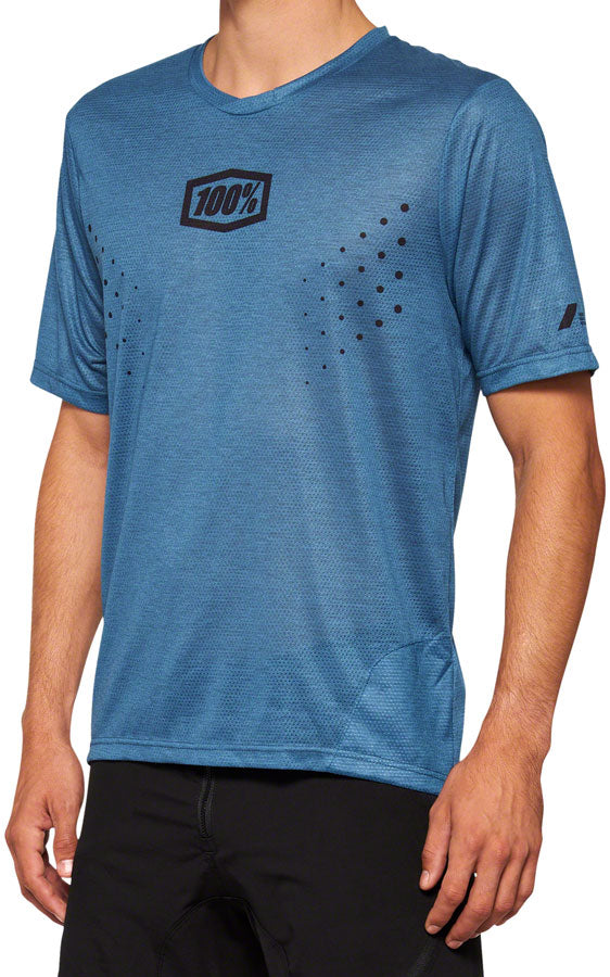 100% Airmatic Mesh Jersey - Slate Blue, Short Sleeve, X-Large