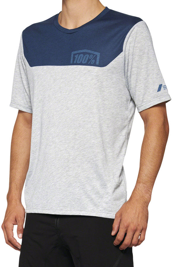 100% Airmatic Jersey - Gray/Midnight, Short Sleeve, Men's, Large