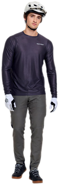 Troy Lee Designs Skyline Pro Air Long Sleeve Jersey   Mono Carbon, X-Large - Jersey - Skyline Pro Air Long Sleeve Jersey