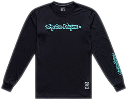 Troy Lee Designs Skyline Ride Long Sleeve Tee   Signature Black / Real Teal, Medium MPN: 383072023 UPC: 887202541186 Jersey Skyline Ride Long Sleeve Tee