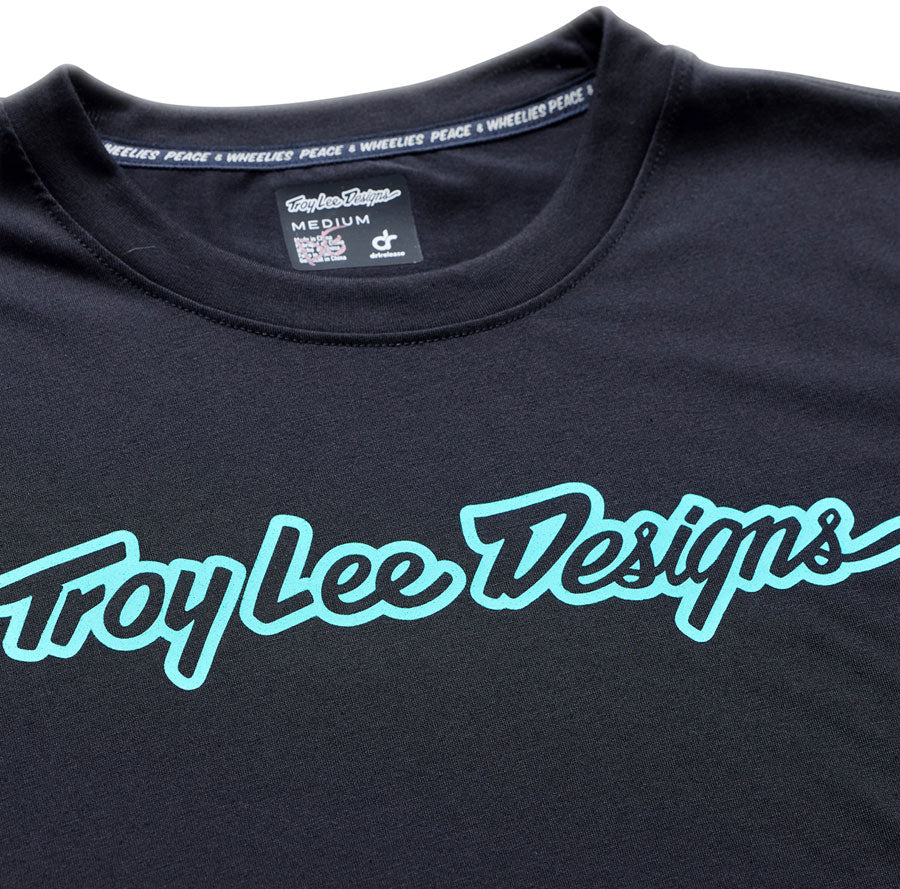 Troy Lee Designs Skyline Ride Short Sleeve Tee   Signature Black / Real Teal, Large MPN: 382072024 UPC: 887202540899 Jersey Skyline Ride Short Sleeve Tee