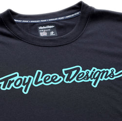 Troy Lee Designs Skyline Ride Short Sleeve Tee   Signature Black / Real Teal, X-Large MPN: 382072025 UPC: 887202540905 Jersey Skyline Ride Short Sleeve Tee