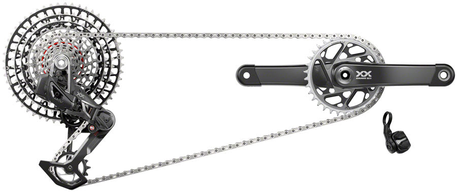 SRAM XX SL T-Type Eagle Transmission Groupset - 165mm Crank, 34t Chainring, AXS POD Controller, 10-52t Cassette, Rear MPN: 00.7918.166.002 UPC: 710845892219 Kit-In-A-Box Mtn Group XX SL Eagle AXS T-Type Transmission 12-Speed Groupset