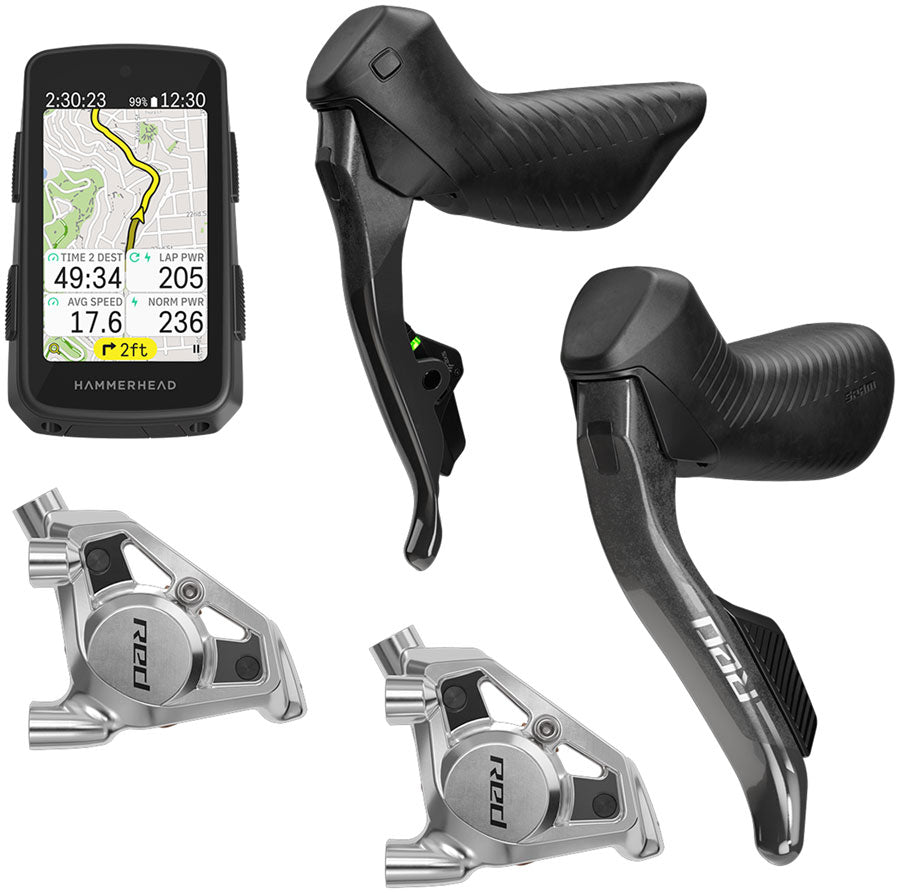 SRAM RED eTap AXS Upgrade Kit - Right and Left HRD Shift/Brake Levers, Flat Mount Calipers, Hammerhead Karoo, E1 MPN: 00.7918.327.000 UPC: 710845905148 Kit-In-A-Box Road Group RED AXS eTap Upgrade Kit E1