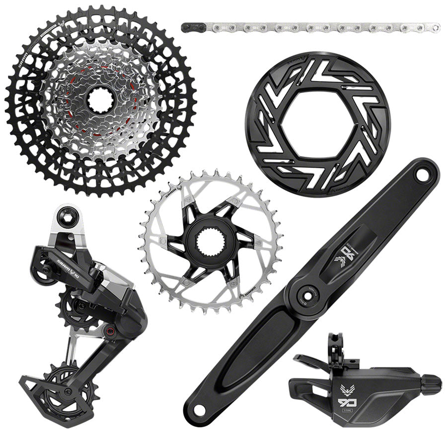 SRAM Eagle 90 Ebike Groupset -  170mm, Bosch, 36T, Clip-on Guard, Chain, XS-1275 10-52t, Single Click Shifter, Rear MPN: 00.7918.337.006 UPC: 710845911118 Kit-In-A-Box Mtn Group Eagle 90 Ebike Group