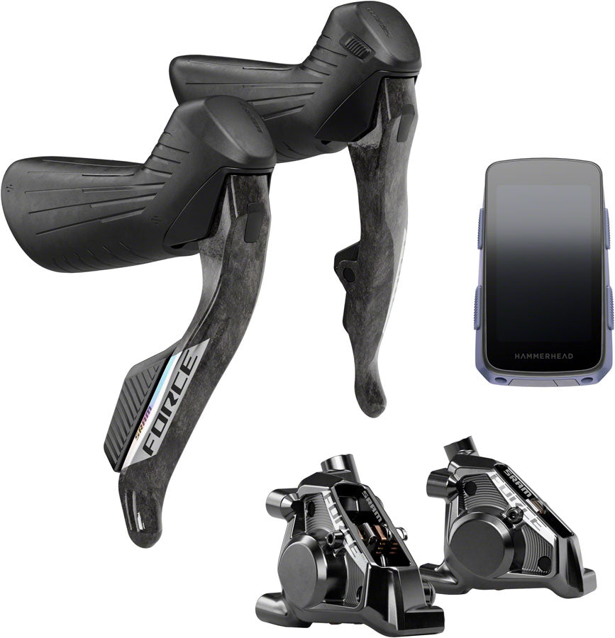 SRAM Force eTap AXS Upgrade Kit - Right and Left HRD Shift/Brake Levers, Flat Mount Calipers, Hammerhead Karoo (Force MPN: 00.7918.383.000 UPC: 710845919657 Kit-In-A-Box Road Group Force AXS eTap Upgrade Kit E1
