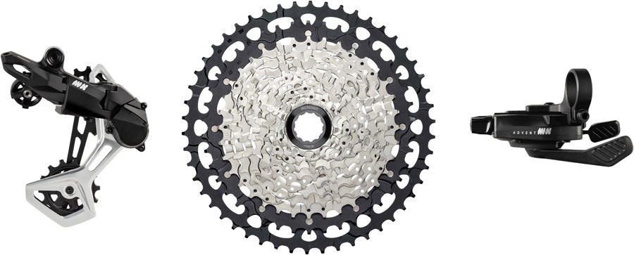 microSHIFT Advent MX 1x11-Speed Groupset - MX Trail Shifter, MX Pro Rear Derailleur, Aluminum Cage, Clutch, 11-50t