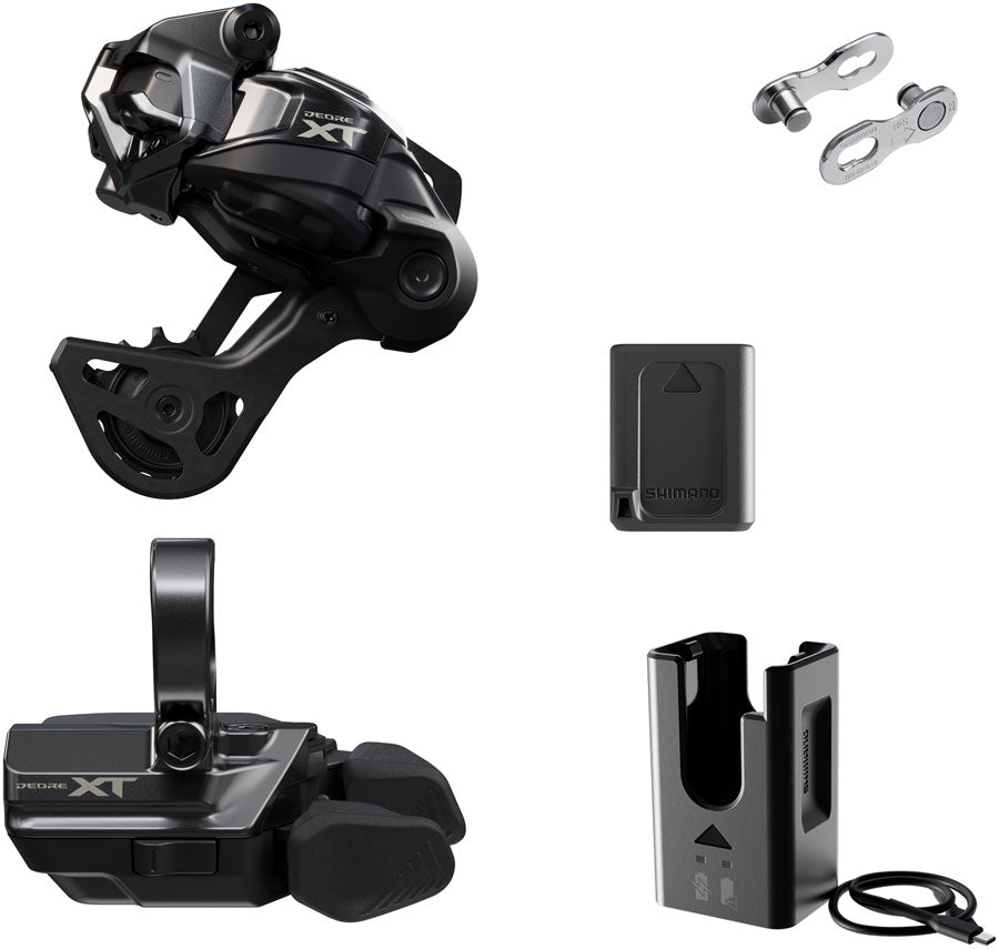 Shimano Deore XT M8250 Di2 Wireless Upgrade Kit - M8250-GS Rear Derailleur, M8250-R Shifter, Battery, Charger, Quick