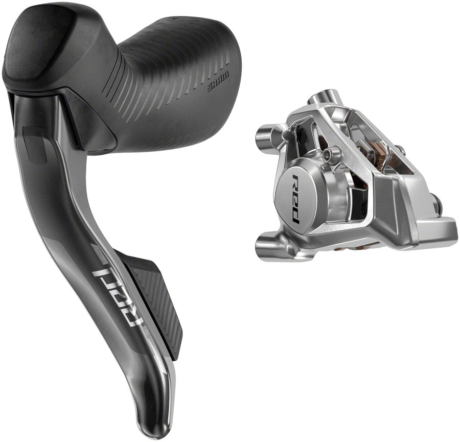 SRAM RED eTap AXS HRD Shift/Brake Lever and Hydraulic Disc Caliper - Left/Front, Flat Mount 20mm Offset, 950mm Hose, MPN: 00.7018.551.000 UPC: 710845899775 Hydraulic Brake/Shift Lever, Drop Bar RED eTap AXS HRD Shifter/Brake Lever and Caliper E1