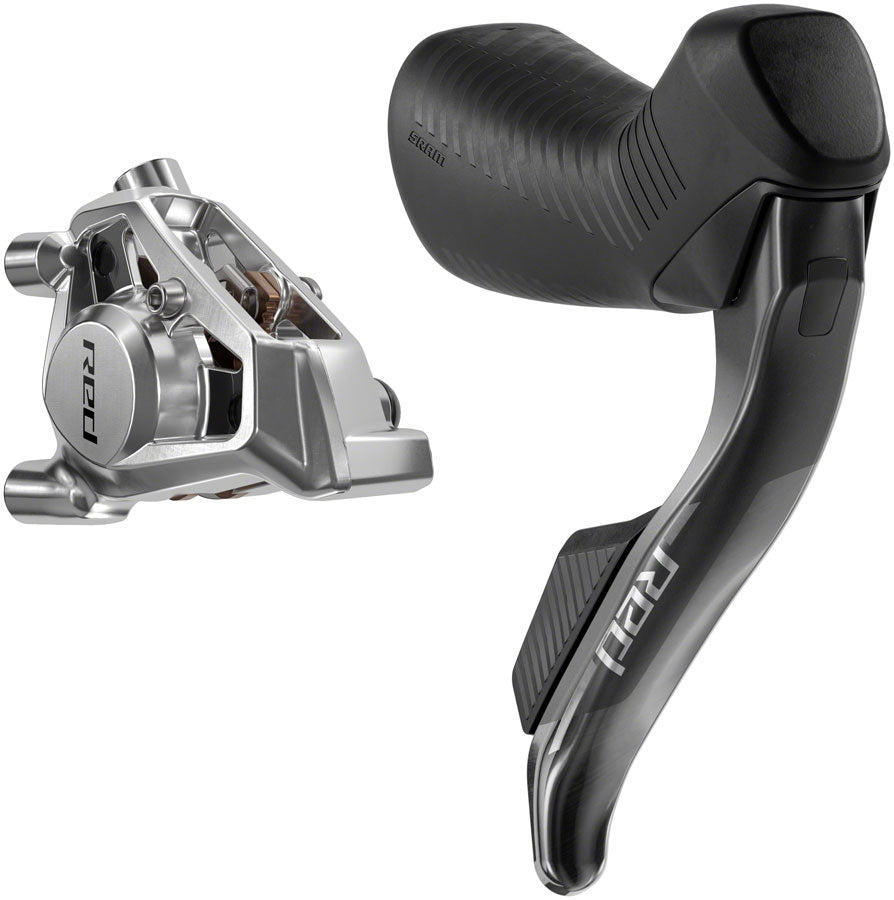 SRAM RED eTap AXS HRD Shift/Brake Lever and Hydraulic Disc Caliper - Right/Rear, Flat Mount 20mm Offset, 1800mm Hose, MPN: 00.7018.551.003 UPC: 710845899805 Hydraulic Brake/Shift Lever, Drop Bar RED eTap AXS HRD Shifter/Brake Lever and Caliper E1