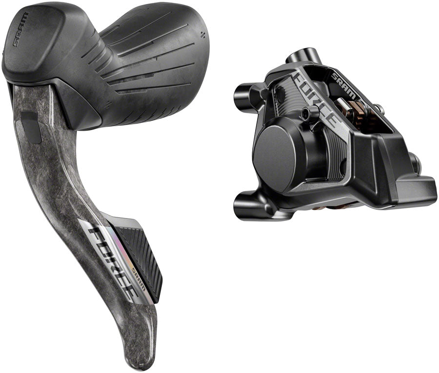 SRAM Force eTap AXS HRD Shift/Brake Lever and Hydraulic Disc Caliper - Left/Front, Flat Mount 20mm Offset, 950mm Hose, MPN: 00.7018.580.000 UPC: 710845916694 Hydraulic Brake/Shift Lever, Drop Bar Force eTap AXS HRD Shifter/Brake Lever and Caliper E1