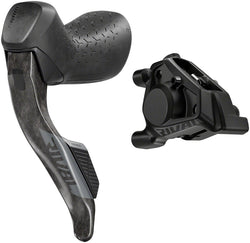 SRAM Rival eTap AXS HRD Shift/Brake Lever and Hydraulic Disc Caliper - Left/Front, Flat Mount 20mm Offset, 950mm Hose, MPN: 00.7018.581.000 UPC: 710845916731 Hydraulic Brake/Shift Lever, Drop Bar Rival eTap AXS HRD Shifter/Brake Lever and Caliper E1