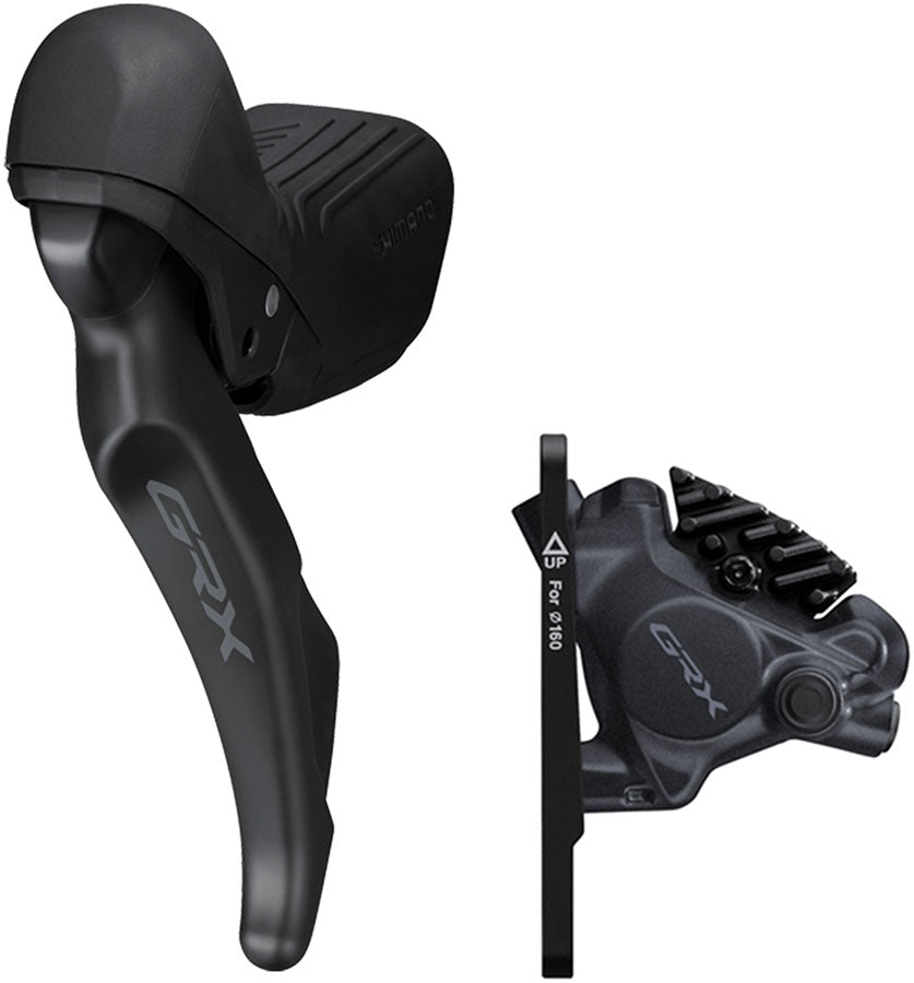 Shimano GRX ST-RX610 Shift/Brake Lever with BR-RX410 Hydraulic Disc Brake Caliper - Left/Front, 2x, Flat Mount Caliper,