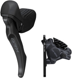 Shimano GRX BL-RX610 Brake Lever with BR-RX410 Hydraulic Disc Brake Caliper - Left/Front, Flat Mount Caliper, Black MPN: IRX6104DLF6SC100 UPC: 192790313610 Disc Brake & Lever GRX BL-RX610 Brake Lever with BR-RX410 Disc Brake Caliper