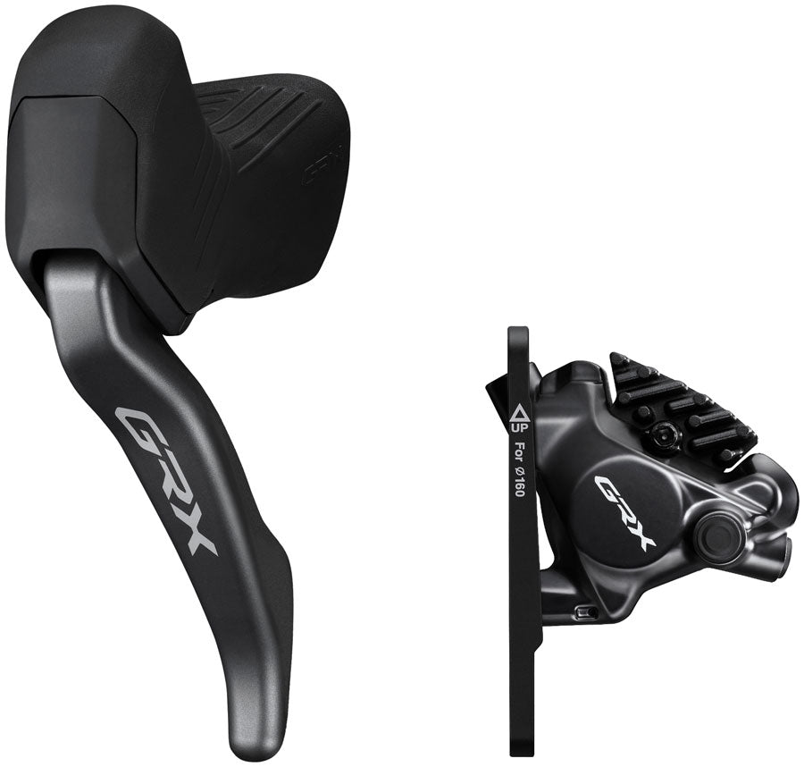 Shimano GRX BL-RX825 Brake Lever with BR-RX820 Hydraulic Disc Brake Caliper - Left/Front, Flat Mount Caliper, Black