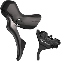 Shimano CUES ST-U6030 Shift/Brake Lever with BR-U6030 Hydraulic Disc Brake Caliper - Left/Front, 2x, Flat Mount Caliper, MPN: IU60301DLF6RC100A UPC: 192790292786 Hydraulic Brake/Shift Lever, Drop Bar CUES ST-U6030 Shifter/Brake Lever with BR-U6030 Disc Brake Caliper