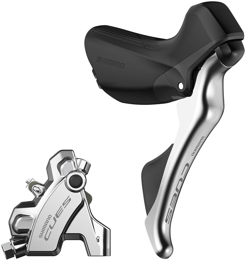 Shimano CUES ST-U6030 Shift/Brake Lever with BR-U6030 Hyd Disc Brake Caliper - Right/Rear, 10/11-Spd, Flat Mount, For MPN: IU60301DVRDRC170A UPC: 192790953908 Hydraulic Brake/Shift Lever, Drop Bar CUES ST-U6030 Shifter/Brake Lever with BR-U6030 Disc Brake Caliper