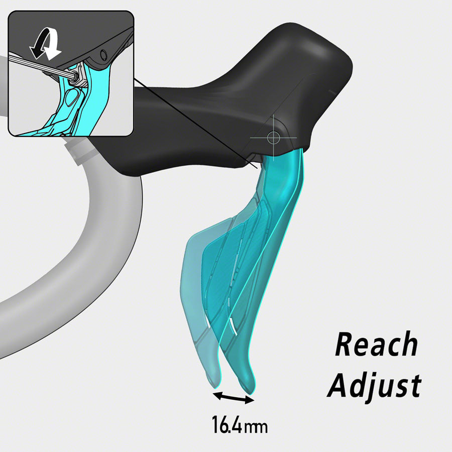 Shimano 105 ST-R7170-LE Di2 Shift/Brake Lever with BR-R7170 Hydraulic Disc Brake Caliper - Front, 2x, Flat Mount with - Hydraulic Brake/Shift Lever, Drop Bar - 105 ST-R7170 Di2 Shift/Brake Lever with BR-R7170 Disc Brake Caliper