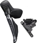 Shimano Ultegra ST-R8170F Di2 Shift/Brake Lever with BR-R8170 Hydraulic Disc Brake Caliper - Left/Front, 2x, Flat Mount, MPN: IR8170DLF6SC100F UPC: 192790241050 Hydraulic Brake/Shift Lever, Drop Bar Ultegra ST-R8170 Di2 Shift/Brake Lever with BR-R8170 Disc Brake Caliper