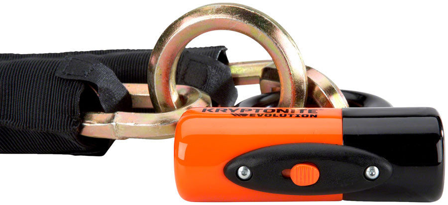 Kryptonite New York Cinch Ring Chain 1275 and Evolution Disc Lock: 2.5' (70cm) - Chain Lock - New York Chain Locks