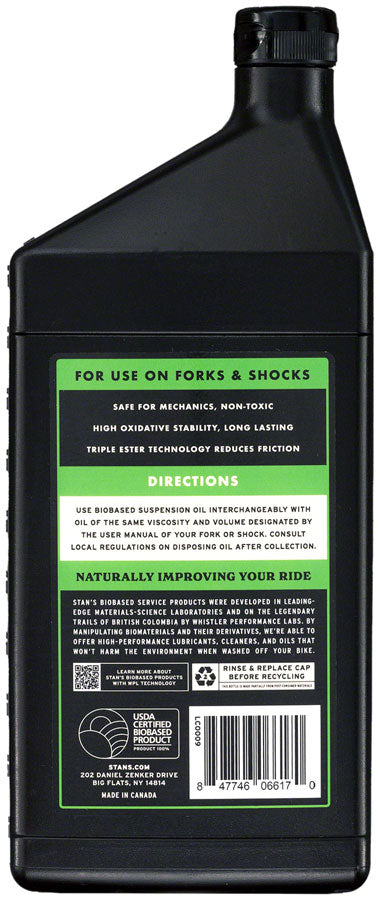 Stan's Biobased Suspension Oil - 2.5WT, 1L MPN: LC0009 UPC: 847746066170 Suspension Tool Biobased Suspension Oil