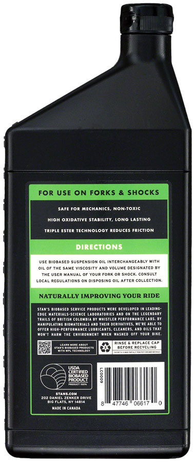 Stan's Biobased Suspension Oil - 5WT, 1L MPN: LC0010 UPC: 847746066187 Suspension Tool Biobased Suspension Oil
