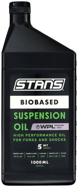 Stan's Biobased Suspension Oil - 5WT, 1L MPN: LC0010 UPC: 847746066187 Suspension Tool Biobased Suspension Oil