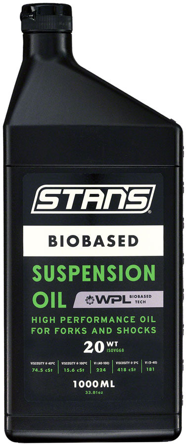 Stan's Biobased Suspension Oil - 20WT, 1L MPN: LC0013 UPC: 847746066217 Suspension Tool Biobased Suspension Oil