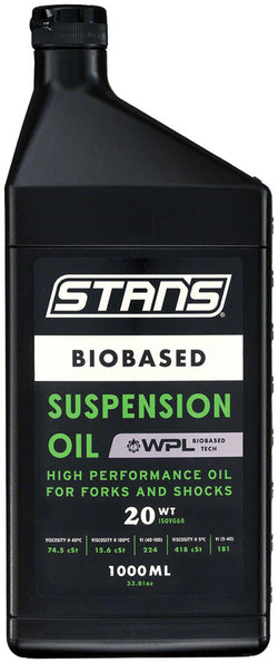 Stan's Biobased Suspension Oil - 20WT, 1L MPN: LC0013 UPC: 847746066217 Suspension Tool Biobased Suspension Oil