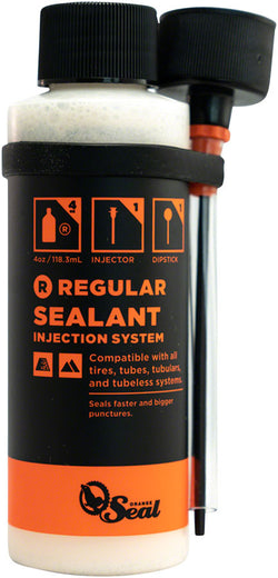 Orange Seal Tubeless Tire Sealant with Twist Lock Applicator - 4oz MPN: 60402 UPC: 810026604027 Tubeless Sealant Tubeless Tire Sealant