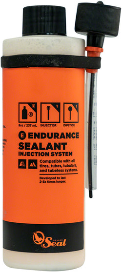 Orange Seal Endurance Tubeless Tire Sealant with Twist Lock Applicator - 8oz MPN: 60812 UPC: 810026608124 Tubeless Sealant Endurance Tubeless Tire Sealant