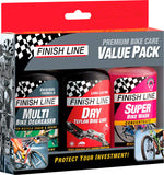 Finish Line Bike Care Value Pack, Includes DRY Chain Lubricant, EcoTech Degreaser and Super Bike Wash Cleaner MPN: TEB040101 UPC: 036121710177 Degreaser / Cleaner Value Pack