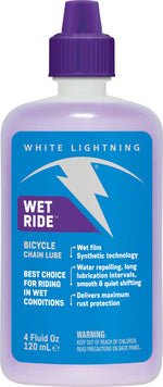 White Lightning Wet Ride Bike Chain Lube - 4oz, Drip MPN: W59040102 UPC: 610990002009 Lubricant Wet Ride Bike Chain Lube