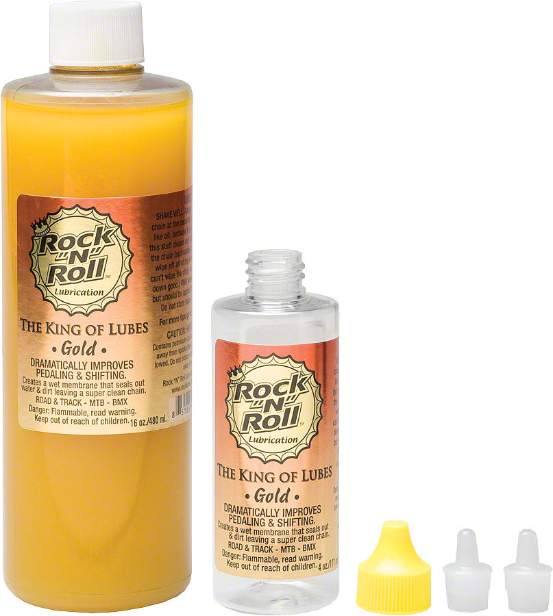 Rock-N-Roll Gold Bike Chain Lube - 16oz, Drip MPN: GOLD 16 UPC: 851880001065 Lubricant Gold Bike Chain Lube