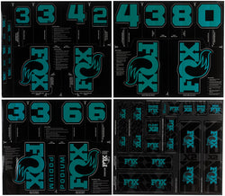 FOX Fork and Shock Decal Kit - Turquoise MPN: 803-04-684 UPC: 821973528045 Sticker/Decal Fork and Shock Decal Kit
