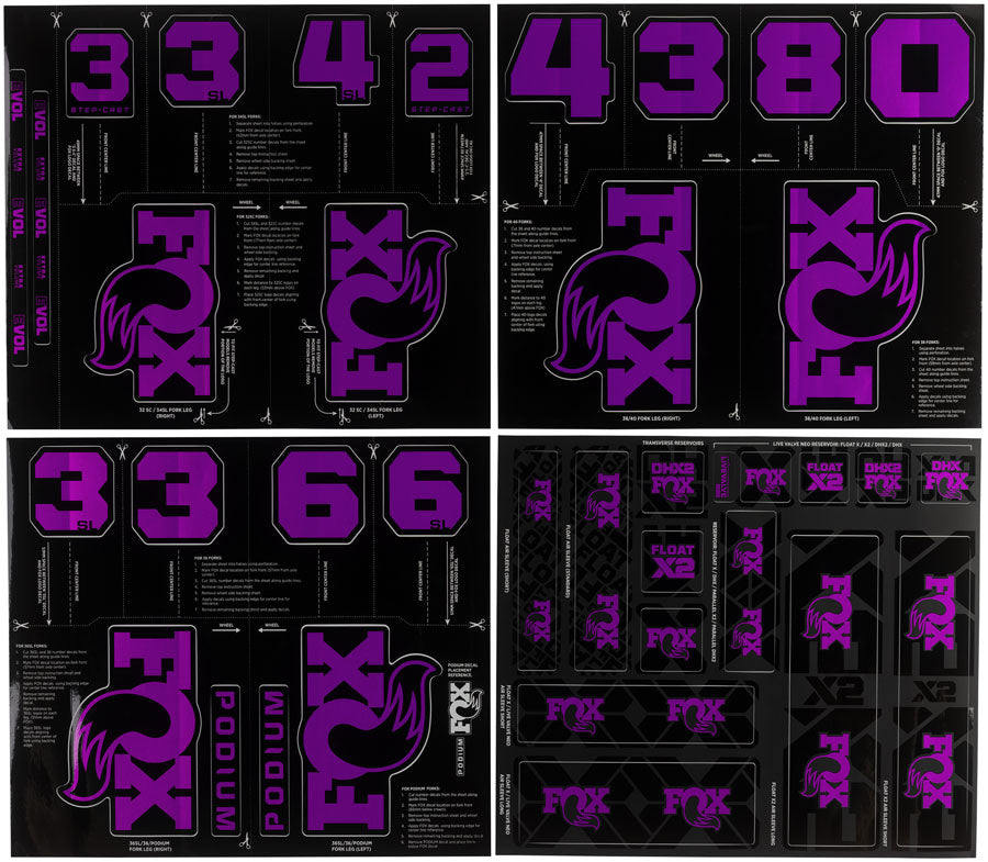 FOX Fork and Shock Decal Kit - Imperial Purple MPN: 803-04-685 UPC: 821973528113 Sticker/Decal Fork and Shock Decal Kit