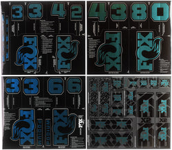FOX Fork and Shock Decal Kit - Blue Teal Flux MPN: 803-04-689 UPC: 821973528137 Sticker/Decal Fork and Shock Decal Kit