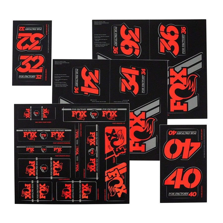 FOX Heritage Decal Kit for Forks and Shocks, Red Sticker/Decal